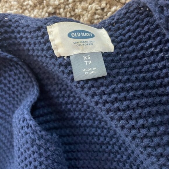 Thick Knit Navy Blue Cardigan - Picture 3 of 3